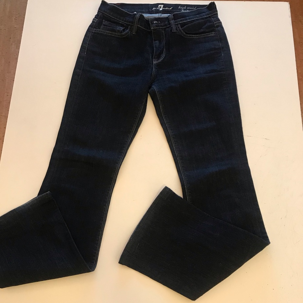 7 for all mankind high waist bootcut dark blue